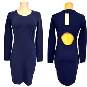 Dkny Body Con Long Sleeve Dress In Maritime